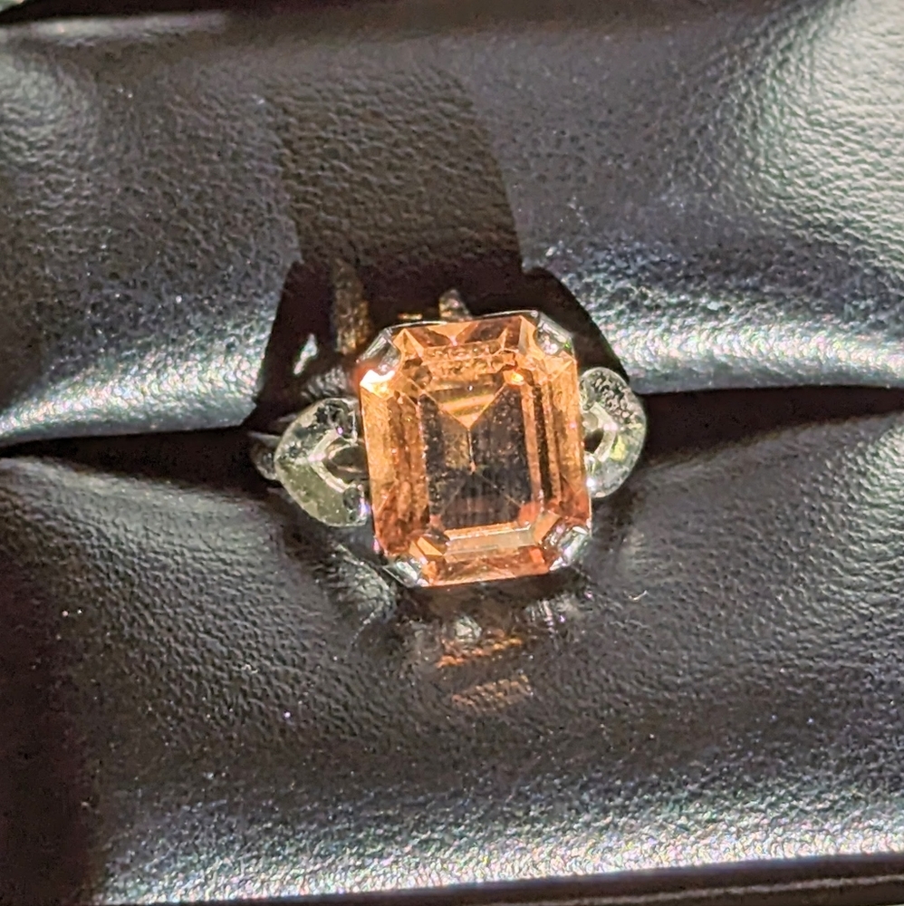 Vintage Brown Topaz 925 Silver Ring